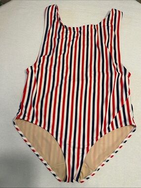 SWIM by Cacique Striped Bathing Suit, ❤️💙🤍